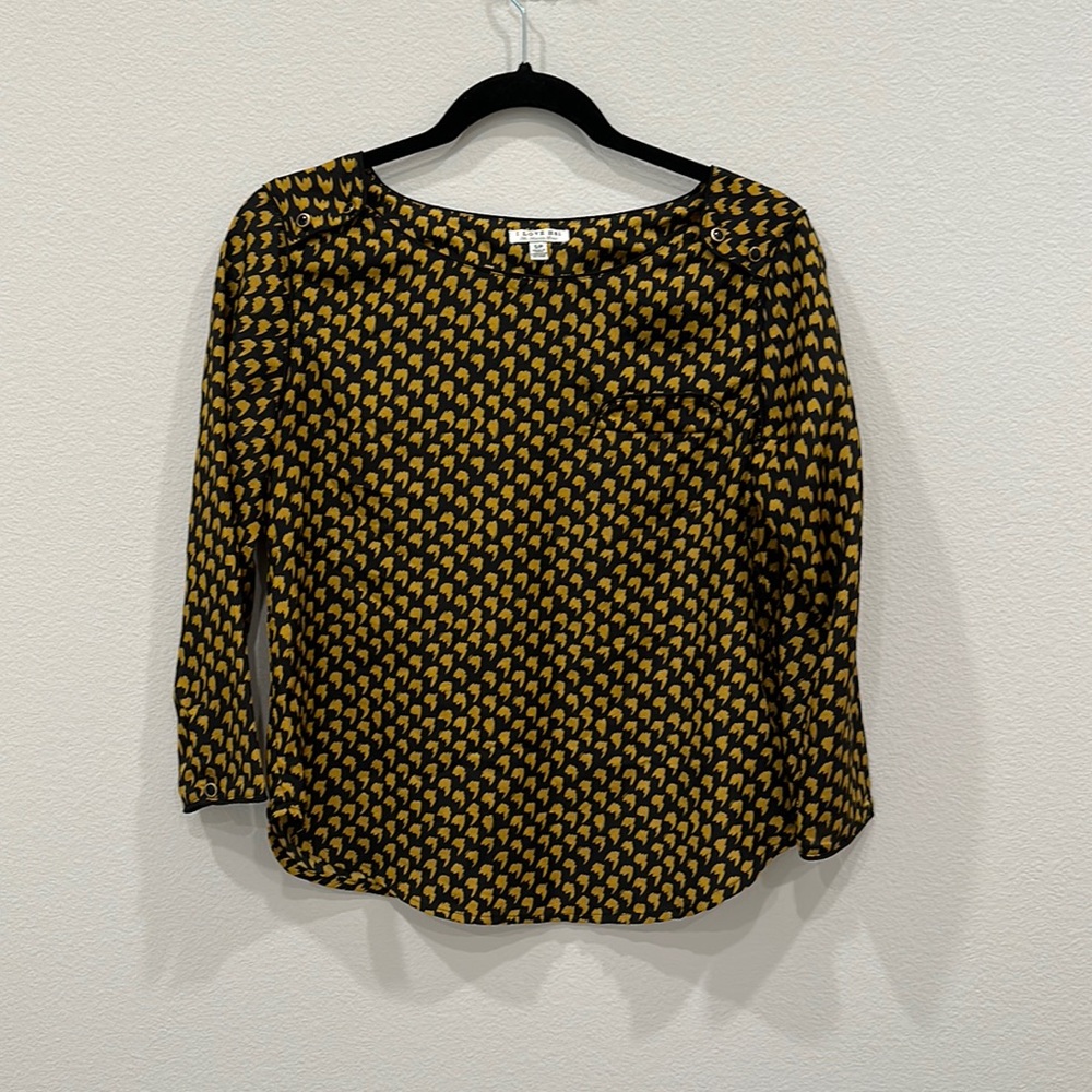 Black and Mustard Blouse